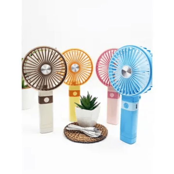 Two Tone Portable Hand Fan with Adjustable Angle